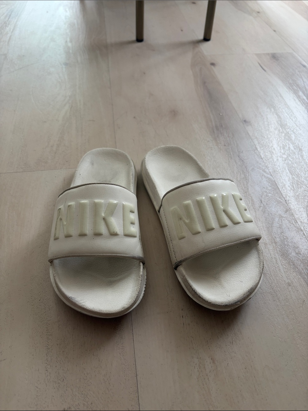 kids nike revive foam slides ivory sz 6y